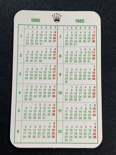 Genuine rolex calendar card - genuine,