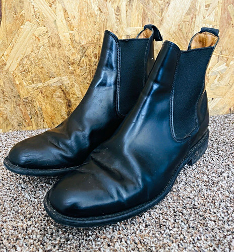 Sandersblack leather chelsea - leather,