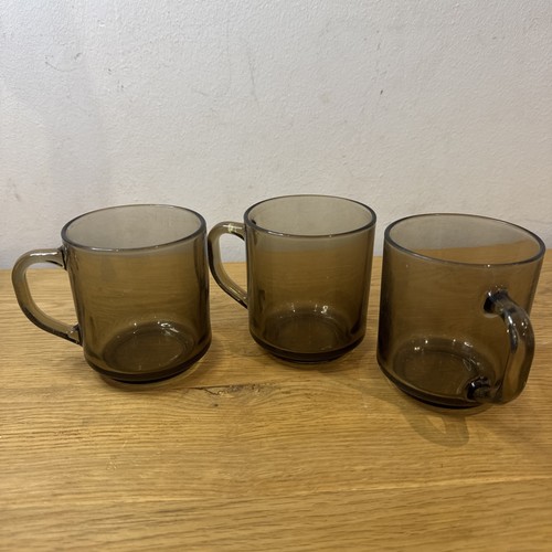 France smoked glass mugs set - smoked,
