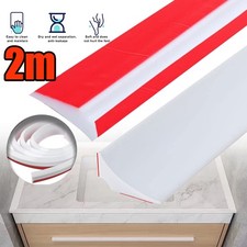 1Pc 2M Bendable Bathroom Bath Edging Seal Trim Strip Kitchen Water Barrier White