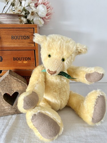 Custard cub handmade mohair - custard,