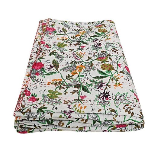 Indian kantha quilt bedspread - quilt,