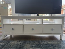 White TV Unit with Storage with Beautiful Draw Knobs for Living Room