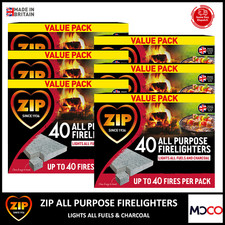 Zip All Purpose Firelighters Indoor Open Fire 40 Cubes Stoves Bonfires 6 Packs