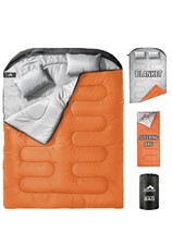 MEREZA Double Sleeping Bag for Adults Mens with Pillow, XL Queen Size Two Person