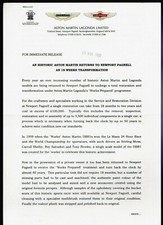 Le Mans Scale Model Aston Martin DBR1 Restored 1997 UK Market Press Release