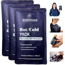 3 x Reusable Hot Cold Pack Packs Ice Cool Heat Gel Therapy Compress Wrap Injury