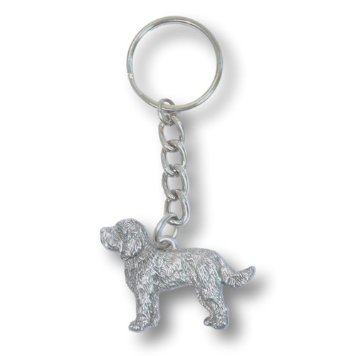 Labradoodle keychain pewter - labradoodle,