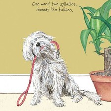 Mongrel Dog Greeting Card - Walkies
