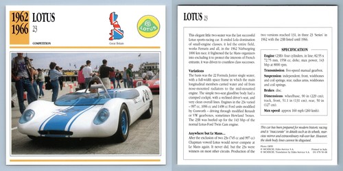 Lotus 1962 66 - -, 1962-66