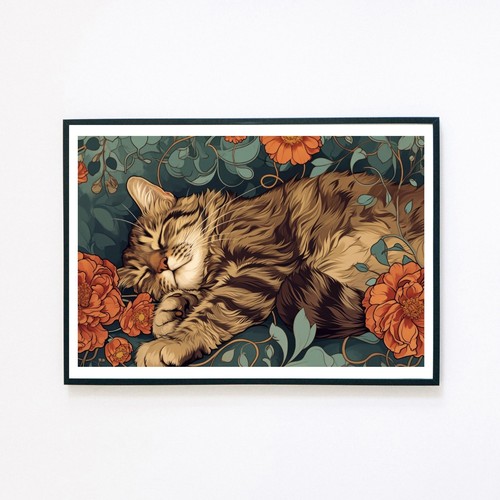 Sleeping tabby cat - sleeping,