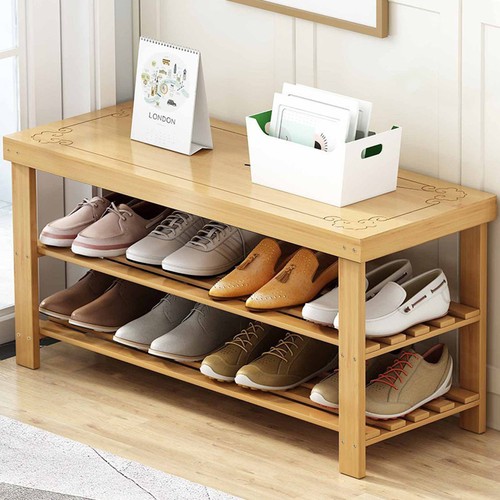 Tier wooden shoe rack bench - 3-tier,
