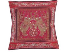 Magenta Gold Elephant Cushion