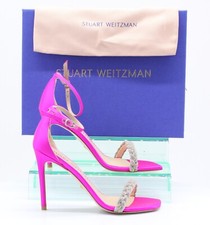 STUART WEITZMAN NUDIST CURVE 100mm WOMENS SATIN UK 6 EU 39 PINK £440 AD
