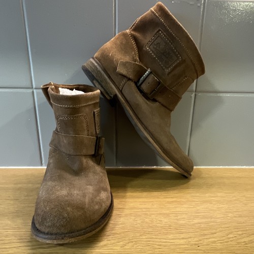 Superdry brown suede - suede, ankle