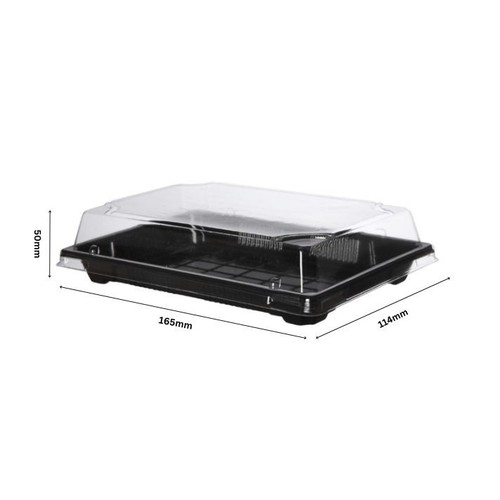 50pcs 165x114x50mm black - 165x114x50mm, sushi