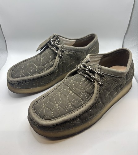 Clarks wallabees green pattern - wallabees,