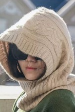 100% Cashmere Hooded Scarf
