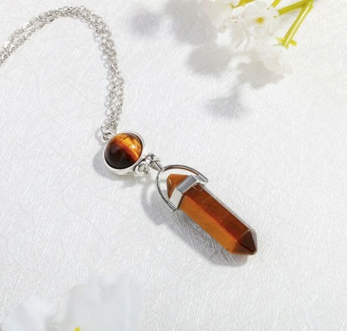 Quartz crystal point necklace
