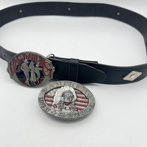 Western leather belt - western,