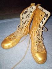 RARE Converse All Star 24ct Gold Hi Top Unisex Trainers c/w Studded Side Pockets