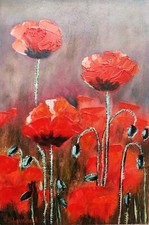 Poppies Original Oil Painting