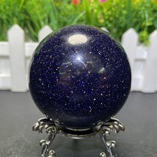 0.6LB 2.2" Blue Sand Stone Sphere Ball Crystal Quartz Energy Healing Reiki Gift