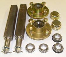 TRAILER STUB AXLES UP TO 750KG-HIGH SPEED 100MM PCD 12MM STUDS NEXT DAY DELIVERY