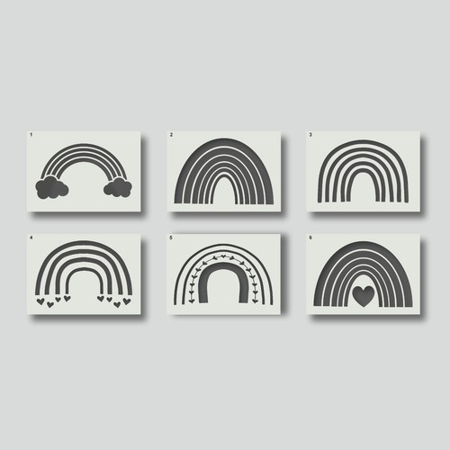 Rainbow stencils for wall