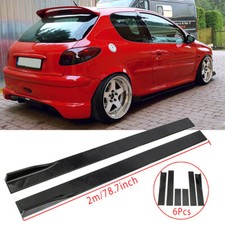 For Peugeot 206 CC 207 208 Gloss Side Skirts Rocker Panel Spoiler Splitter Lip