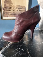 Vintage early 2000s Vivienne Westwood Brown Leather Boots Made in Italy Size 39