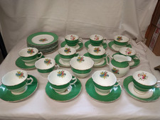 Vintage Crescent & Sons  and Cauldon Bone China Tea Set (34 Piece Set)