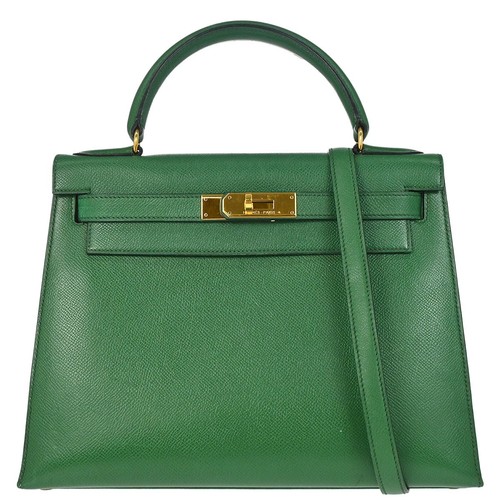 Hermes green courchevel kelly - green,