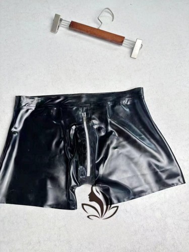 Mens latex gummi shorts with - latex,