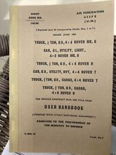 Army Land Rover series 2-88-109 truck Rover  mk 6-8 1959 user mod handbook