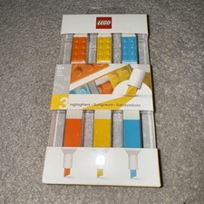 LEGO 3 Pack Coloured Highlighters Fun Novelty Stationary