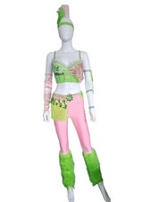 Pink & Green Freestyle Dance Costume Suit Size 12 U14 U16 Fast Inter Champ