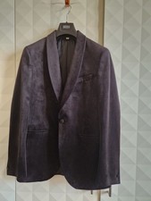 M&S BLACK VELVET JACKET, SHAWL COLLAR. CHEST 40", LONG. NEW 