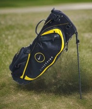 Nike Golf Bag Livestrong 5 Way Golf Bag Cart Stand Black Yellow Tiger Woods GUC