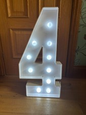 Large Number 4 Cardboard Light Up Free Standing Number - COLLECTION ONLY