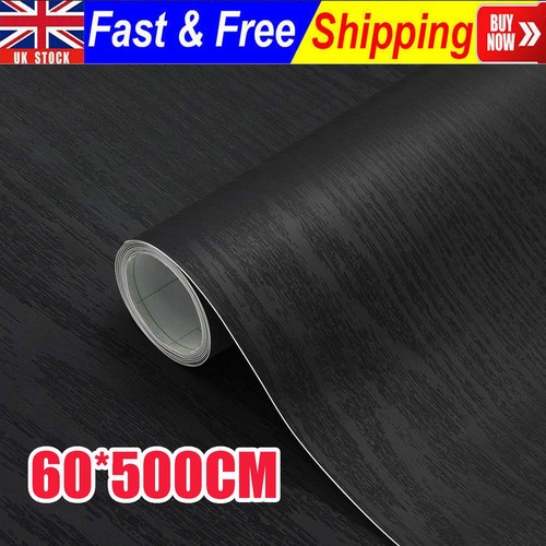 Black wood grain wallpaper - 5m,
