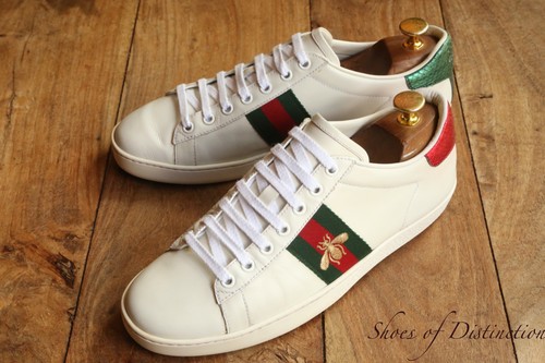 Gucci ace bee leather shoes - bee,