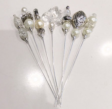 Vintage Bead Hat Pins 7 x