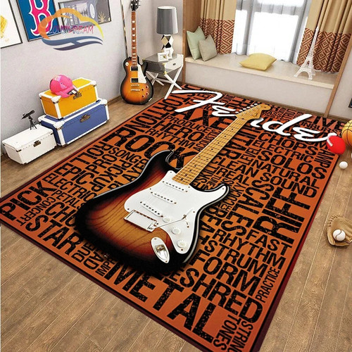 Fender guitar rug rock music - rug,rock,