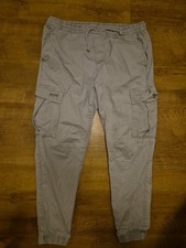 MENS ZARA CARGO PANTS XL LIGHT GREY