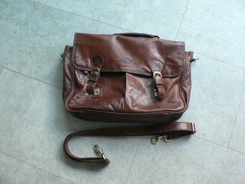 Vintage brown leather - brown, satchel