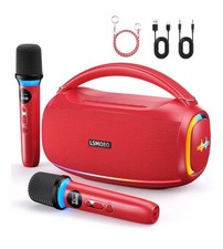 Karaoke Machine for Adults and Kids with2UHF Wireless Microphones,IPX5waterproof