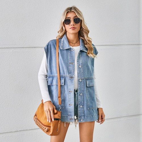 Ladies denim gilet - ladies, jacket