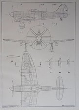 WW2 BRITISH Aircraft HAWKER TEMPEST V Scale Design Plan c1945