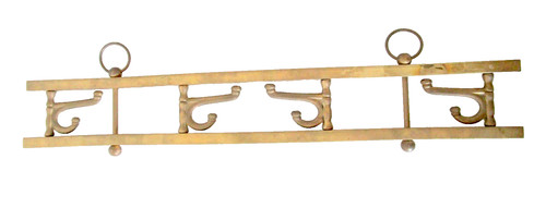 Vintage brass hook rack with - vintage,